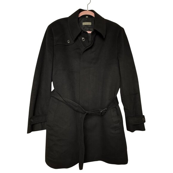 Wind Armor Men's 100% Cashmere Classic Black Trench Coat With Belt Sz L